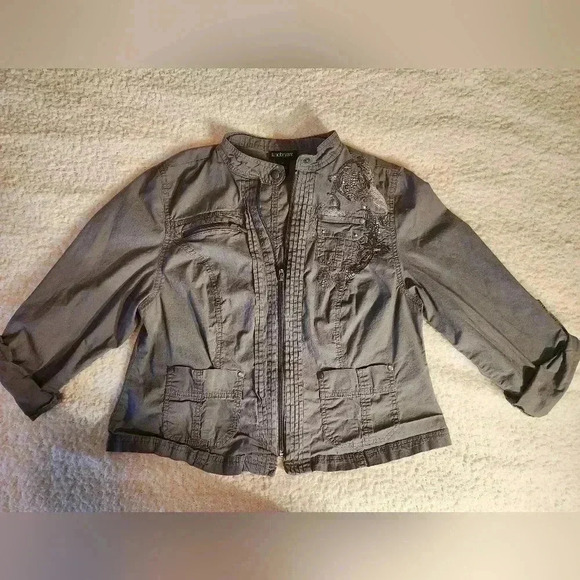 Lane Bryant military moto jacket, Size 14 - Picture 4 of 8